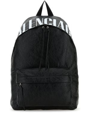 Balenciaga Black Leather Editor Backpack