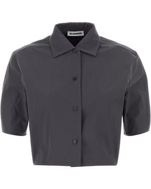 Jil Sander Dark Gray Poplin Shirt