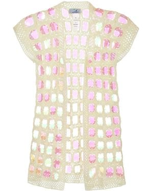 MY BEACHY SIDE Ivory Crochet Cardigan - White