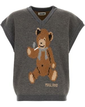 Magliano Grey Wool Blend Teddy Bear Vest