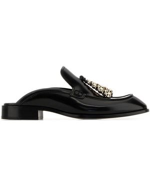 Loewe Slippers Edge in pelle nera - Nero