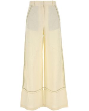 Camilla & Marc Cream Linen Blend Fortuna Wide-leg Pant - White