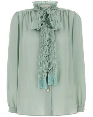 Valentino Garavani Camicia in crepe tiffany - Verde