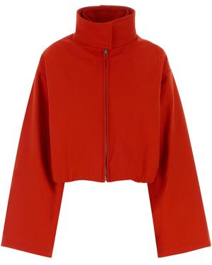 Alaïa Red Cotton Bomber Jacket