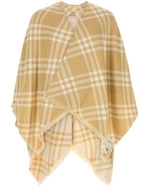 Burberry Mantella in misto lana ricamata - Neutro