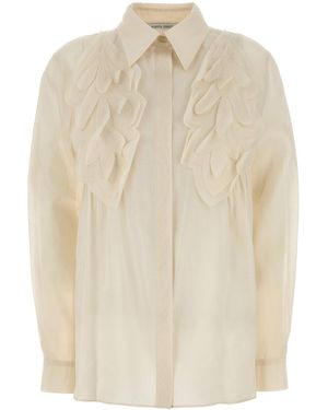 Alberta Ferretti Camicia in cotone sabbia - Neutro