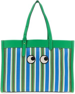 Anya Hindmarch Embroidered Mesh Eyes Shopping Bag - Green