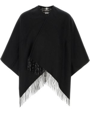 Burberry Black Wool Reversible Cape