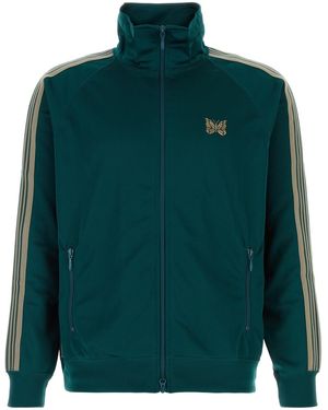 Needles Petrol Green Tech Fabric Sweatshirt