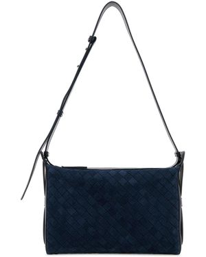 Bottega Veneta Borsa a tracolla Tribeca Handle in pelle scamosciata blu navy