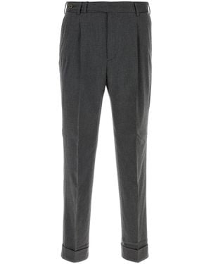 PT Torino Dark Grey Cotton Blend Pant - Black