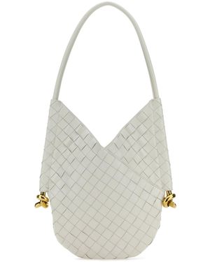 Bottega Veneta Borsa a spalla Solstice piccola in nappa bianca - Bianco
