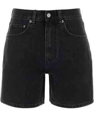 Anine Bing Black Denim Shorts