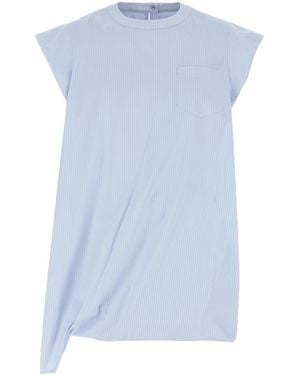 Sacai Embroidered Poplin Top - Blue