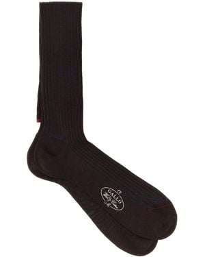 Gallo Brown Wool Blend Socks - Black