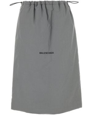 Balenciaga Cotton Shoe Bag Midi Skirt - Grey