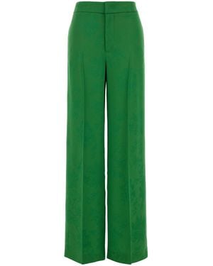 Etro Jacquard Wide-Leg Pant - Green