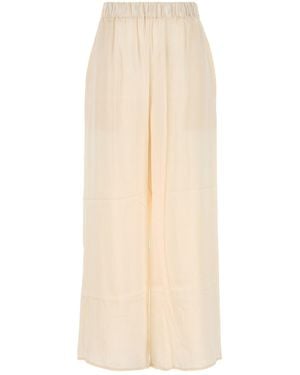 LeKasha Pantalone dalla gamba ampia in seta avorio - Bianco