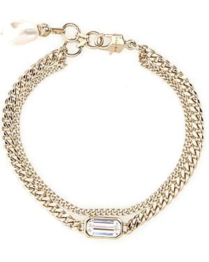 McQueen Platinum Metal Skull Bracelet - Metallic