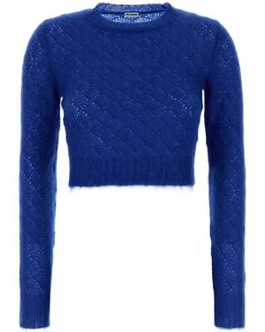 Jil Sander Maglione in misto mohair blu