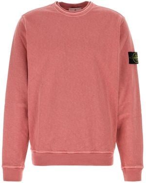 Stone Island Dark Pink Cotton Sweatshirt