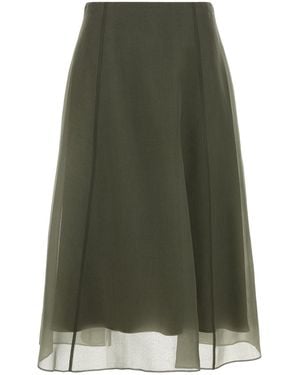 Brunello Cucinelli Sage Green Silk Skirt