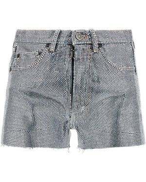 Maison Margiela Embellished Denim Shorts - Grey