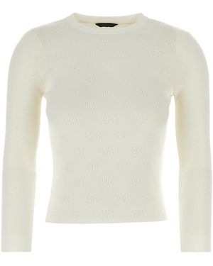 Balenciaga L/S CROPPED SWEATER - Bianco