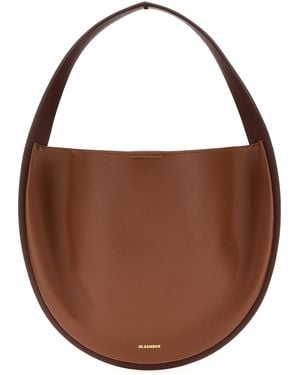 Jil Sander Caramel Leather Pivot Shoulder Bag - Brown