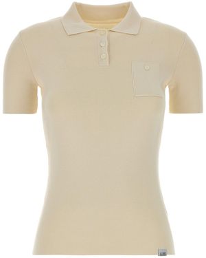 MM6 by Maison Margiela Ivory Cotton Polo Shirt - Natural