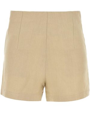 LeKasha Beige Linen Ezbet Shorts - Natural