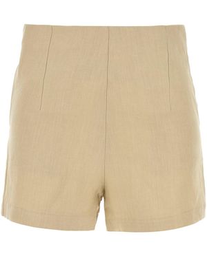 LeKasha Beige Linen Ezbet Shorts - Natural