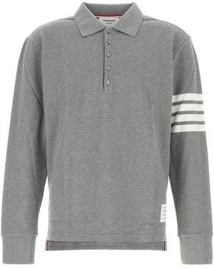 Thom Browne Polo in piquet grigio