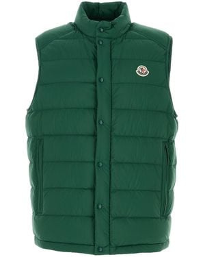 Moncler Dark Green Nylon Barthe Sleeveless Down Jacket