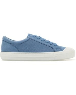Fendi Sneakers Domino in pelle azzurra - Blu