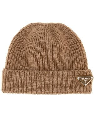Prada Cuffia in misto lana cammello - Marrone