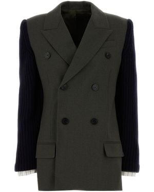 Jean Paul Gaultier Khaki Wool Blend Blazer - Black