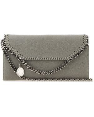 Stella McCartney Portafoglio Falabella in shaggy deer grigio