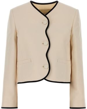 Valentino Garavani Cream Wool Blend Jacket - Natural