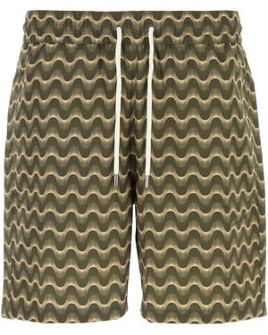 Frescobol Carioca Printed Polyester Santos Swimming Shorts - Green