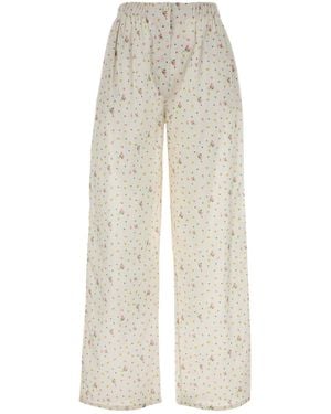 Prada Pantalone in cotone stampato - Bianco