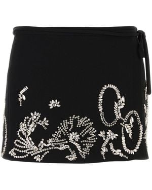 Dries Van Noten Gabardine Gabrina Mini Skirt - Black
