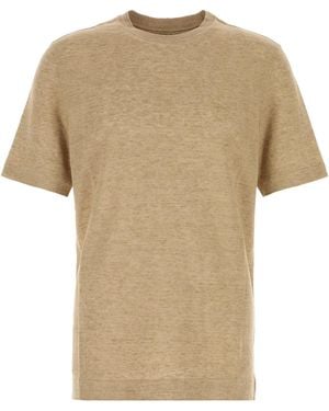 ZEGNA Cappuccino Linen T-shirt - Natural