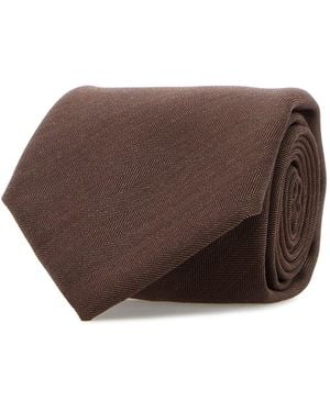Brioni Brown Wool Tie