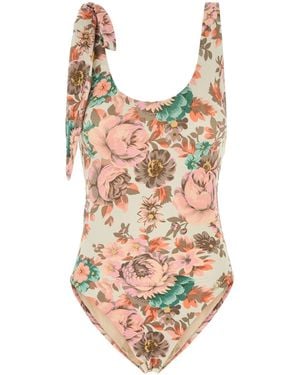 Chloé Costume intero in nylon stretch stampato - Bianco