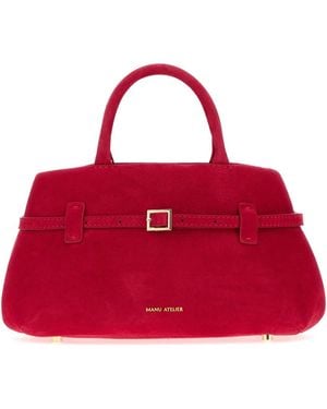 MANU Atelier Red Suede Le Cambon 25 Handbag