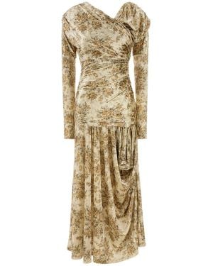 Ganni Printed Velvet Dress - Metallic