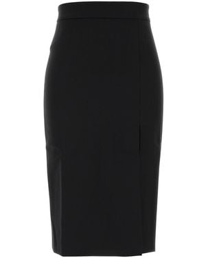 ANDAMANE Black Stretch Gabardine Skirt