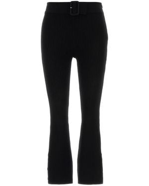 Courreges Capri Rib Knit Trousers - Black