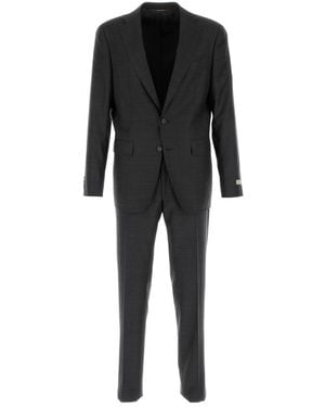Canali Graphite Wool Suit - Black